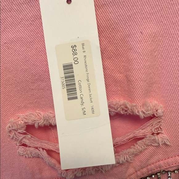 Trendy Pink Distressed Jean Jacket - Picture 5 of 5